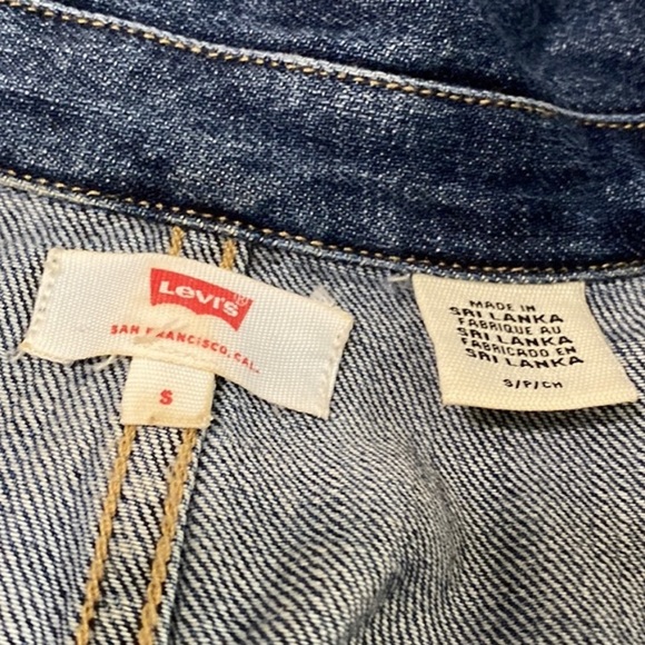 Levis Rare Cropped Denim Bottom Flare Jacket Size S - Picture 10 of 16